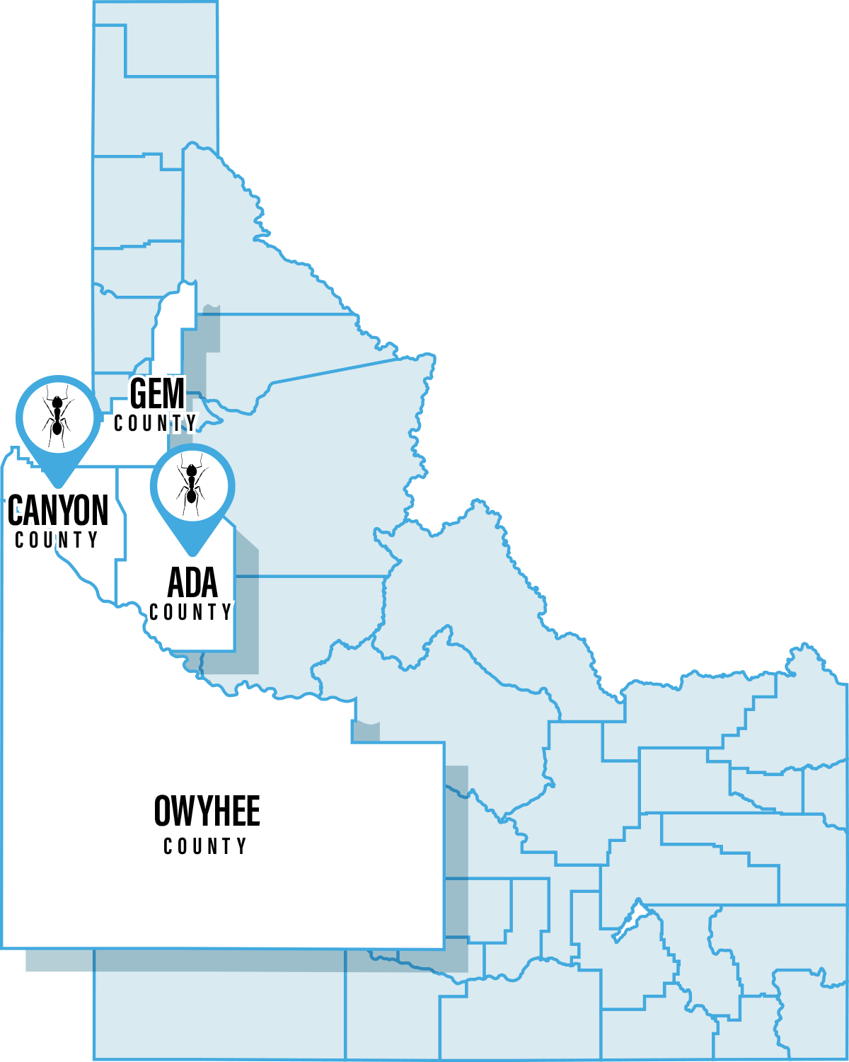 Affinity Pest Control Service Area Idaho