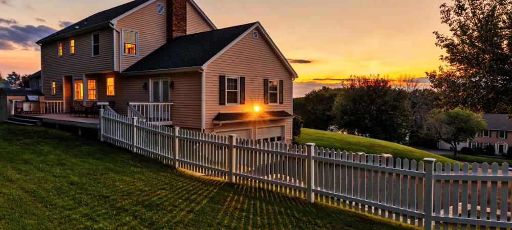 house and a sunset