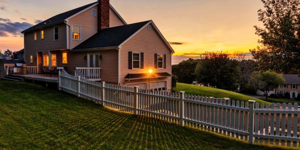 house and a sunset
